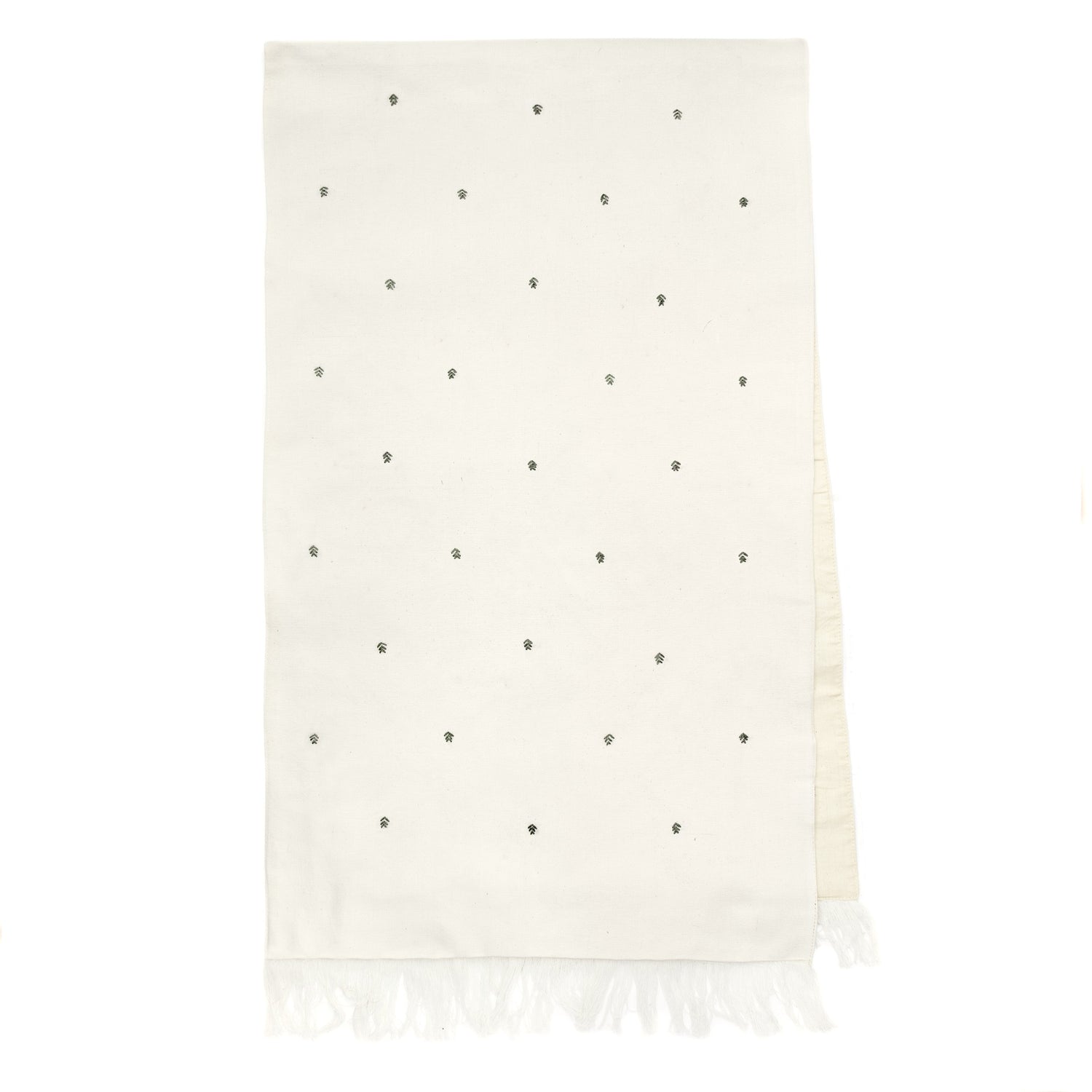 Others Embroidered Table Runner Green Leaves