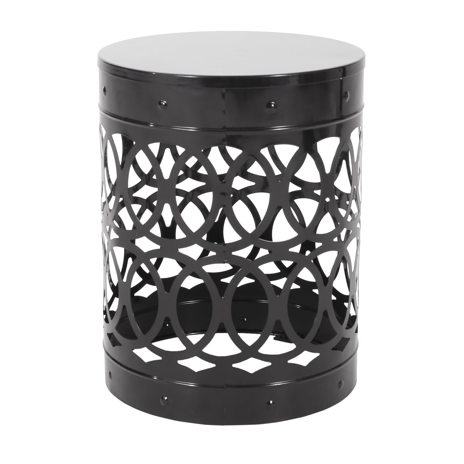 Black Powder Coated Iron End Tables - Set of 2
