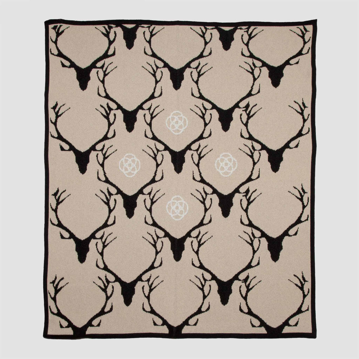 Stag Longhorn - Cotton Sustainable Knit Throw Blanket