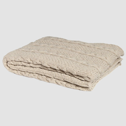 Chunky Cable - Textured Sustainable Knit Throw Blanket