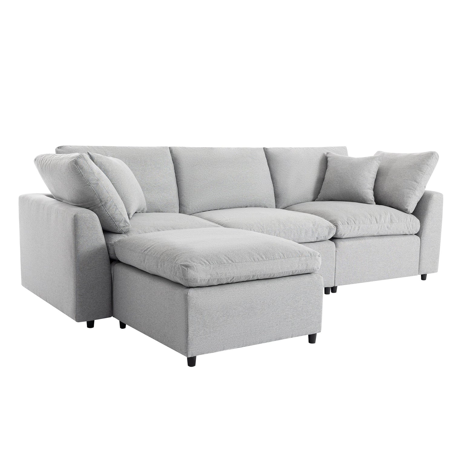 Down Filled Sectional Sofa in Grey