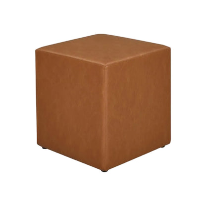 Eighteen Inch Caramel Brown Square Ottoman Footstool