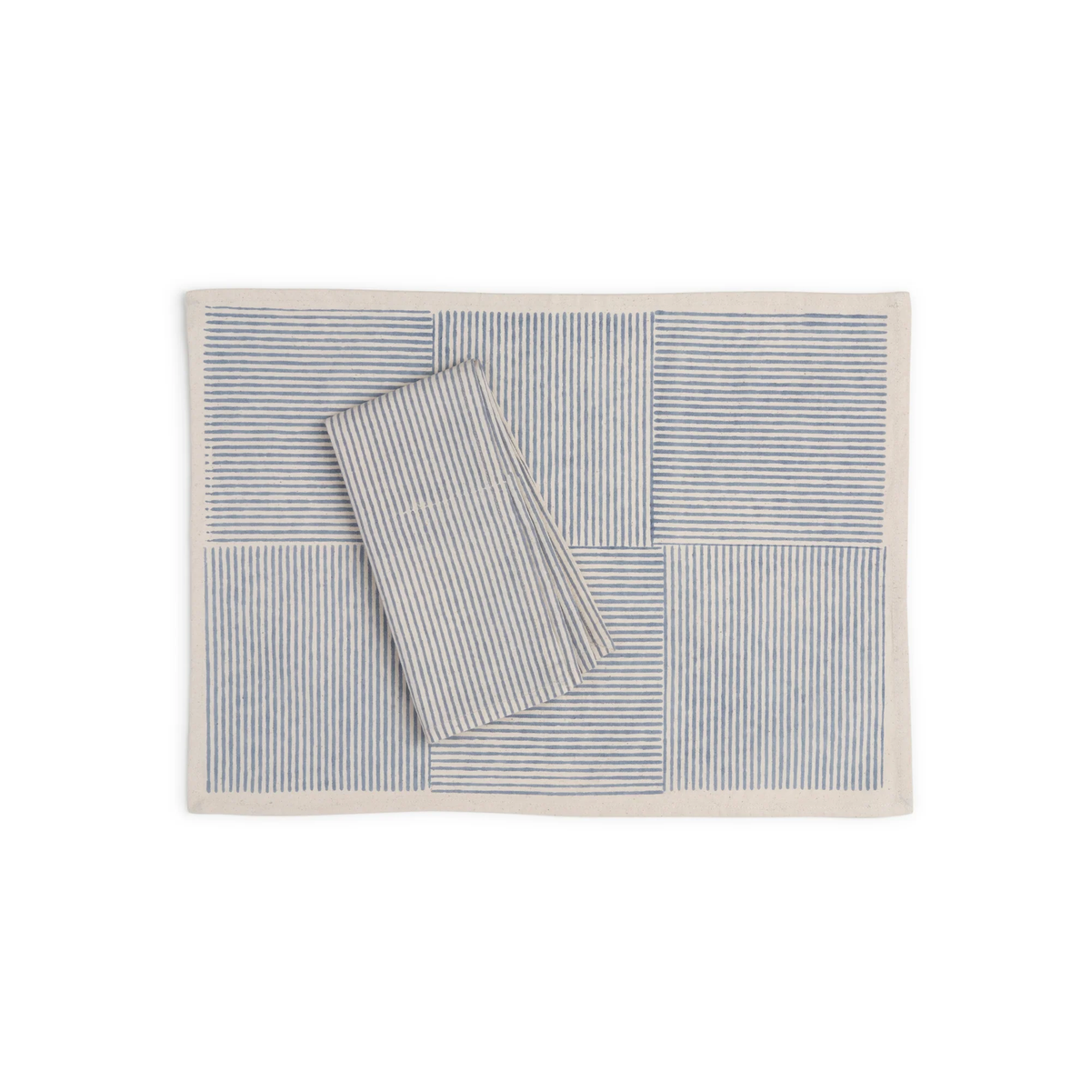 Hand Block Printed Kora Cotton Placemats - Set of 4