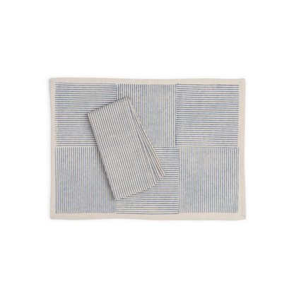 Hand Block Printed Kora Cotton Placemats - Set of 4