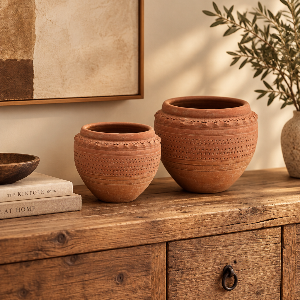 Textured Terracotta Pot