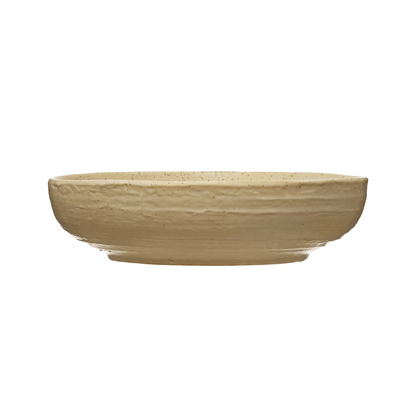 Stoneware Bowl with Reactive Glaze - Speckled Cream Color