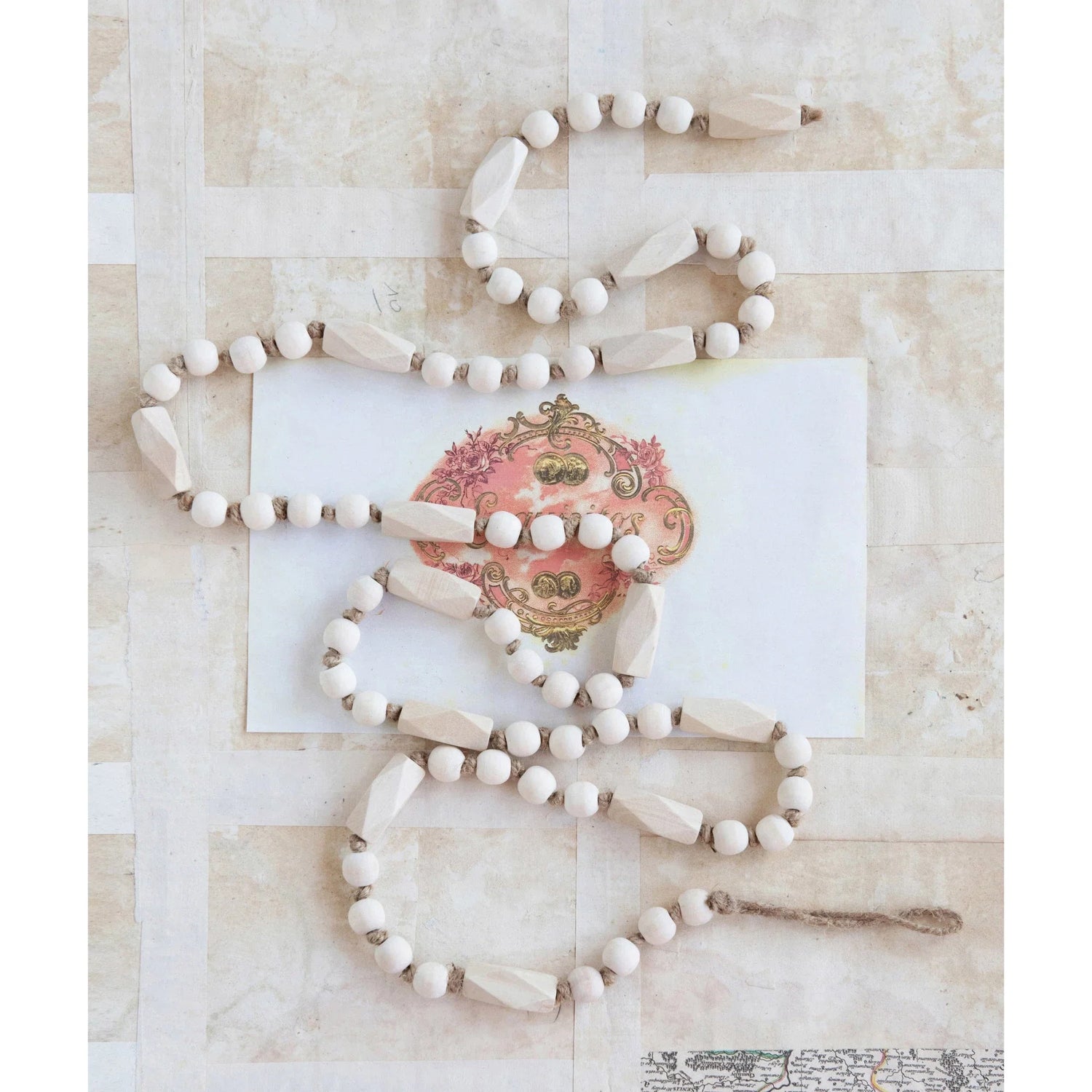 72" Paulowina Wood Bead Garland