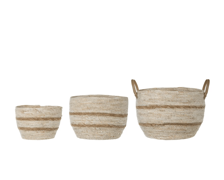 Striped Maize Storage Baskets/Planters - Set of 3
