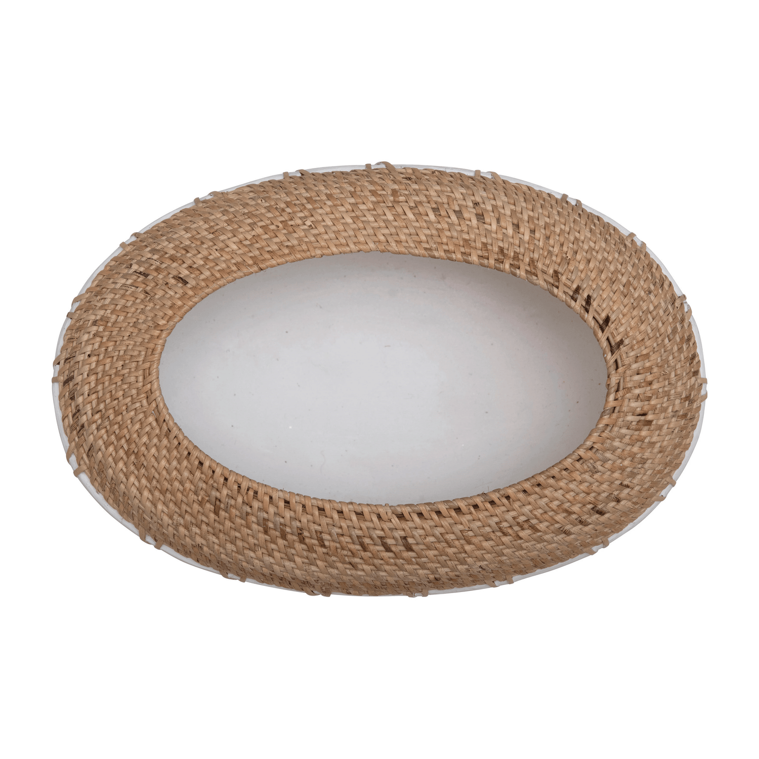 Benton Terracotta Planter with Handwoven Rattan Stitching