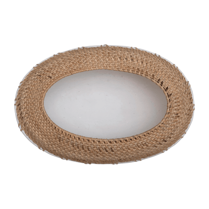 Benton Terracotta Planter with Handwoven Rattan Stitching