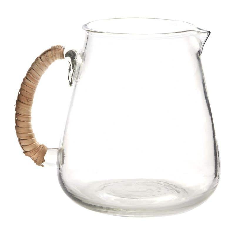 Emily Glass Pitcher with Rattan Handle