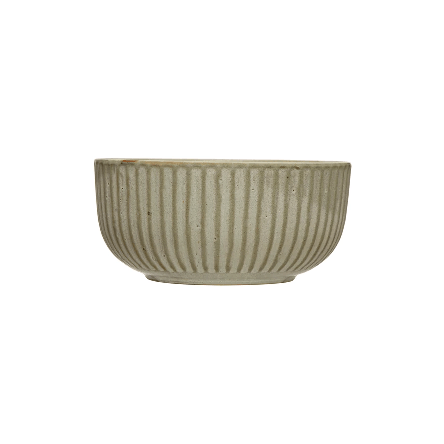 Stoneware Pleated Bowl -  Cream Glaze Finish