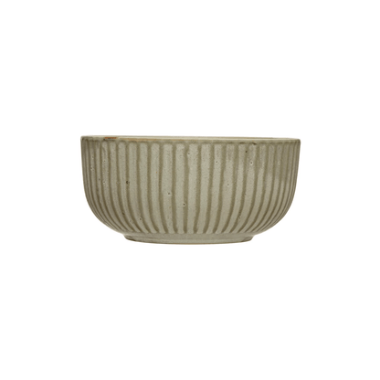 Stoneware Pleated Bowl -  Cream Glaze Finish
