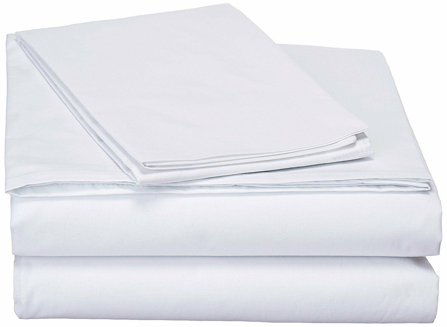 DaDa Bedding White Soft Fitted &amp; Flat Bed Sheets w/ Pillow Cases Set (FSFS098765)