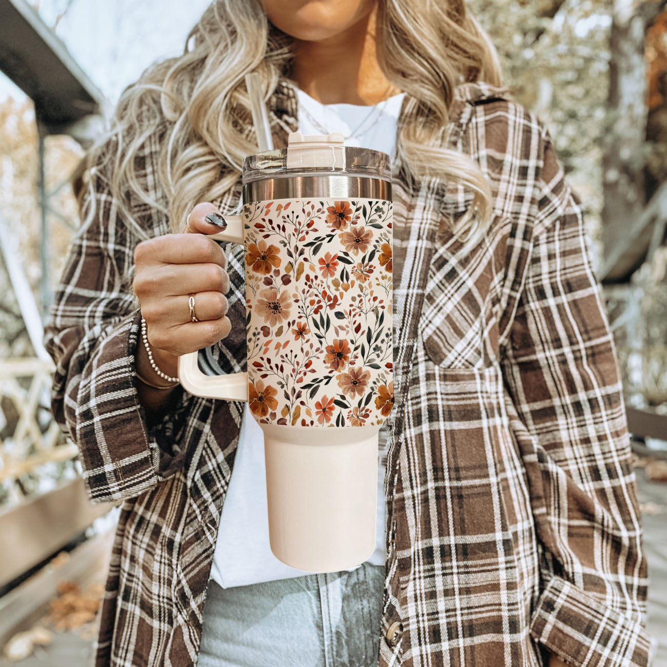 Fall Floral 40oz Insulated Tumbler