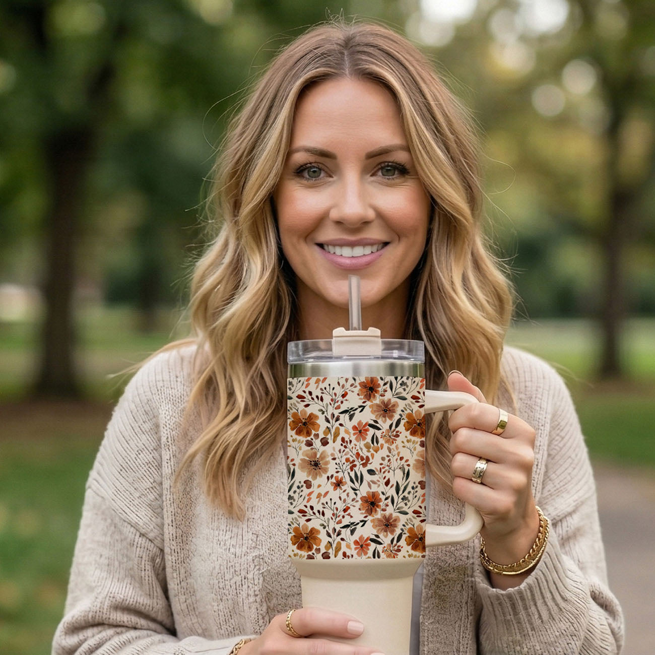 Fall Floral 40oz Insulated Tumbler