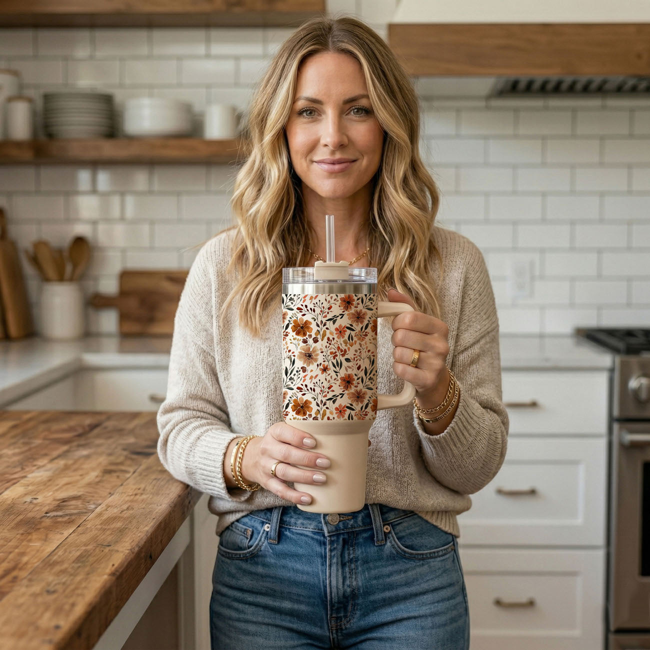 Fall Floral 40oz Insulated Tumbler