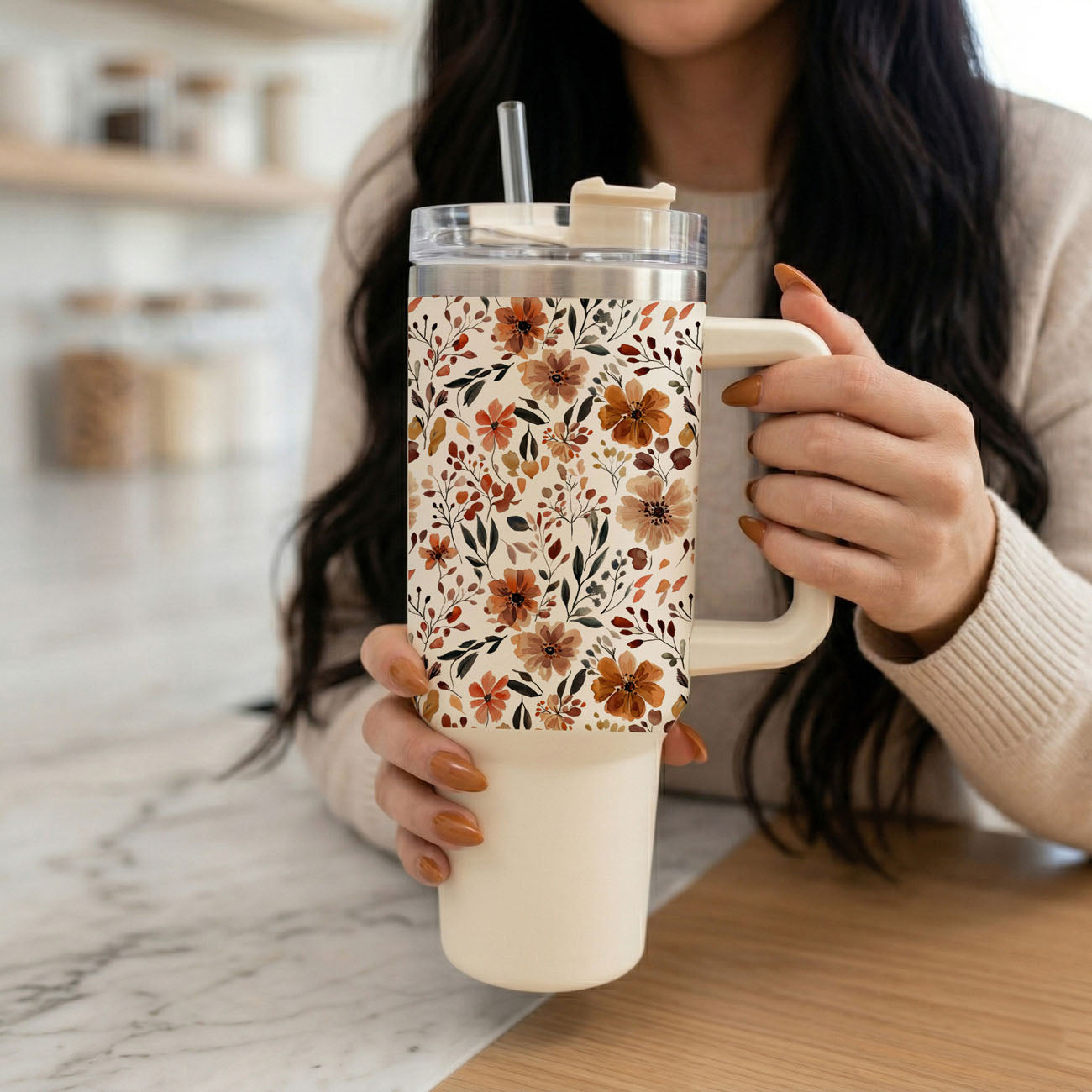 Fall Floral 40oz Insulated Tumbler