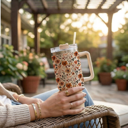 Fall Floral 40oz Insulated Tumbler
