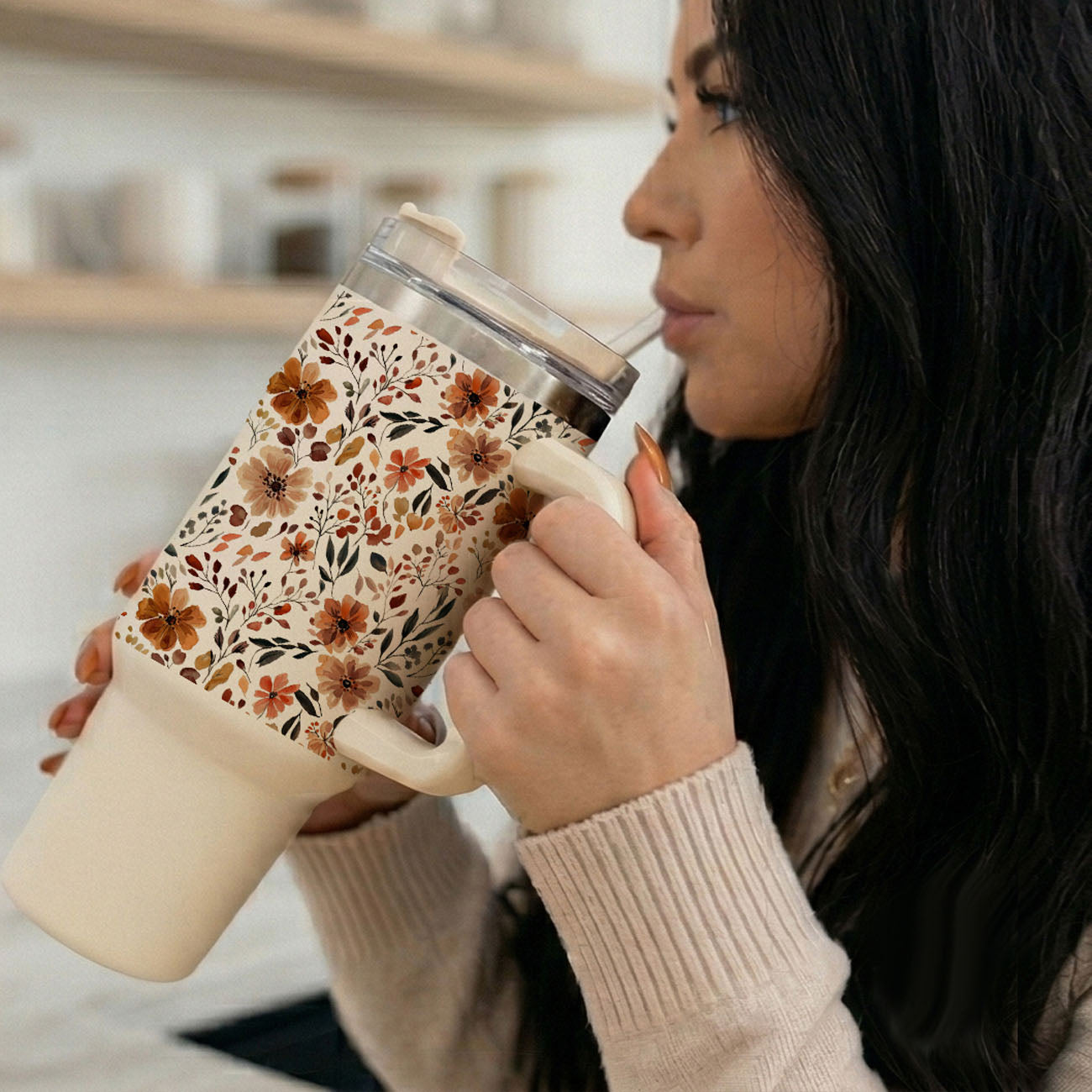 Fall Floral 40oz Insulated Tumbler