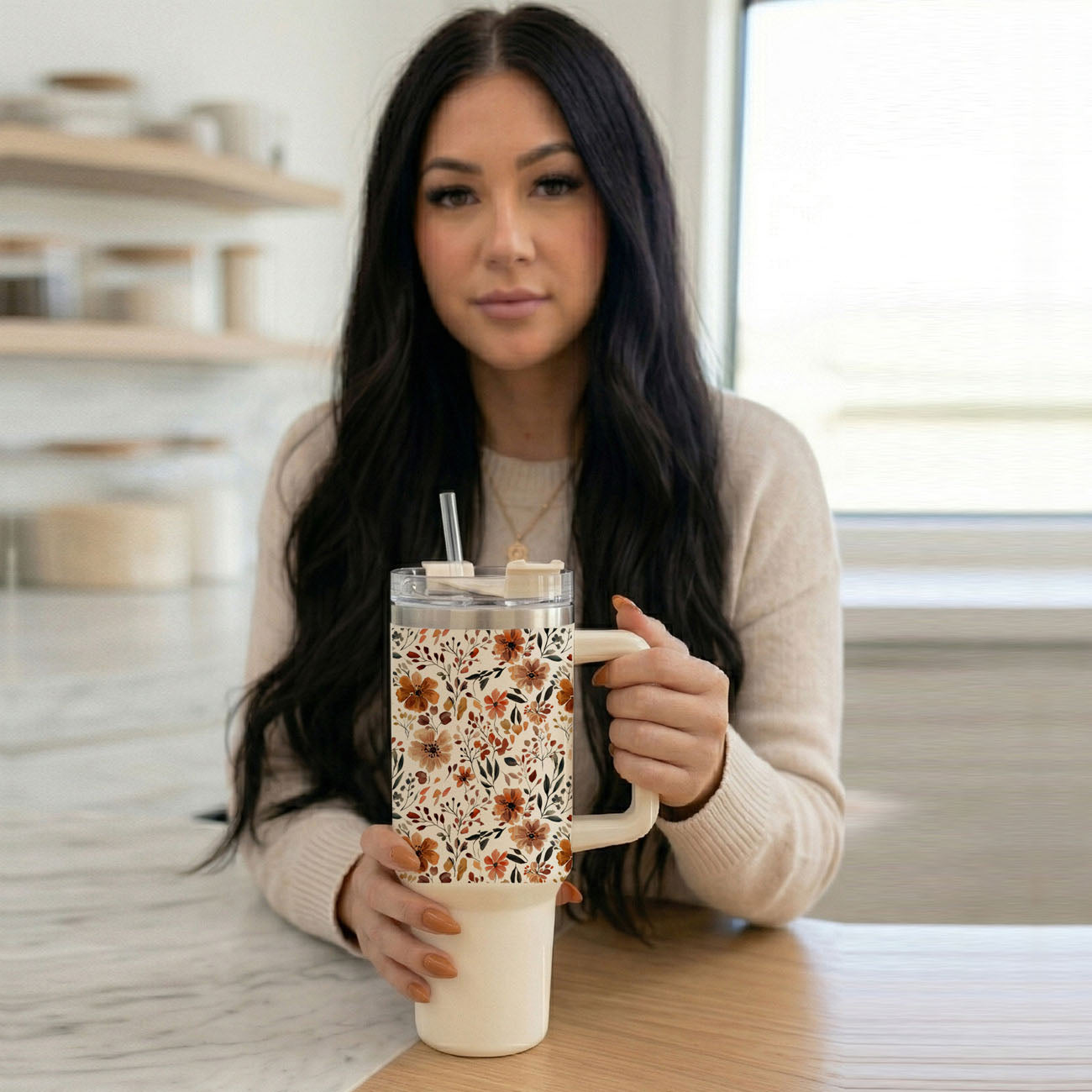 Fall Floral 40oz Insulated Tumbler
