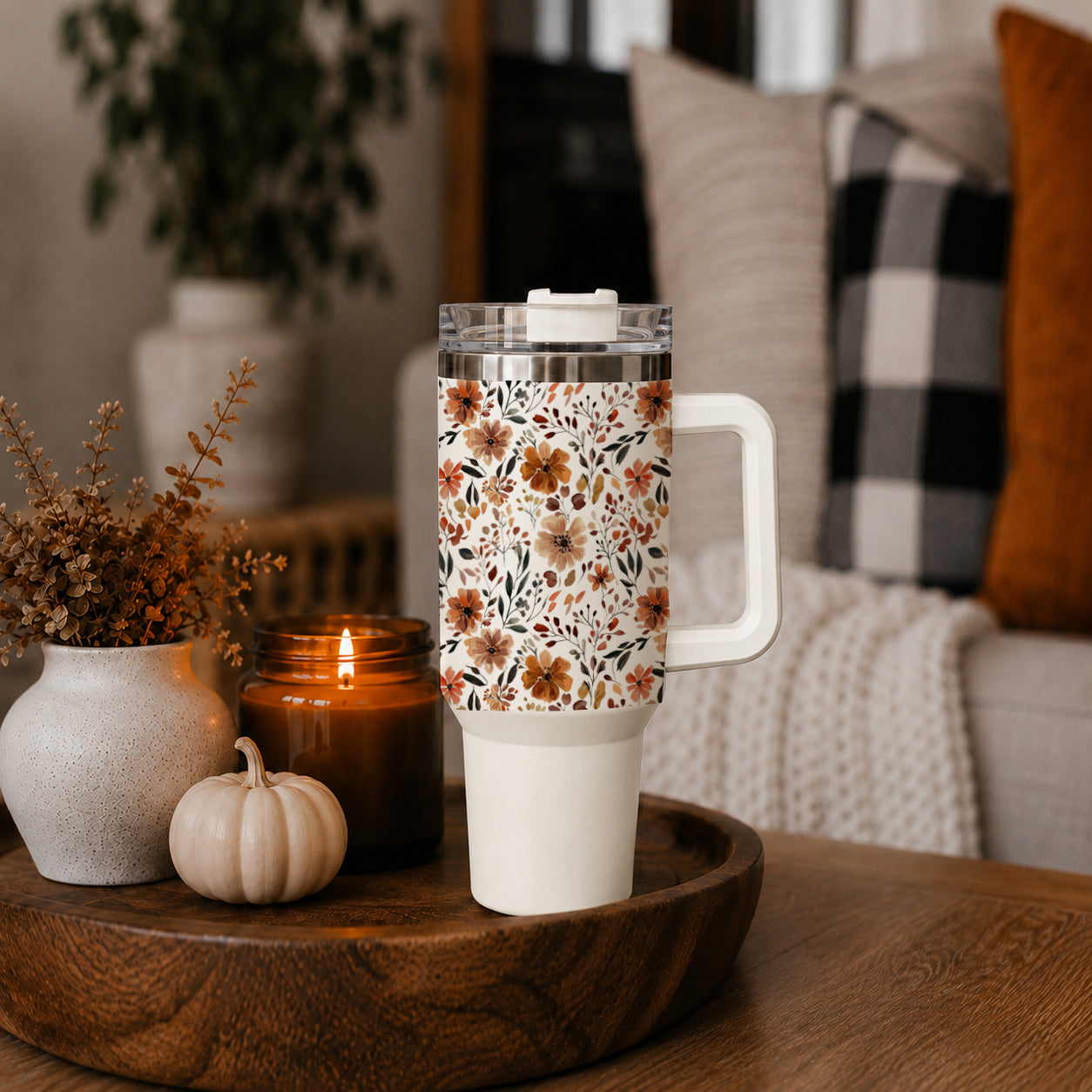 Fall Floral 40oz Insulated Tumbler