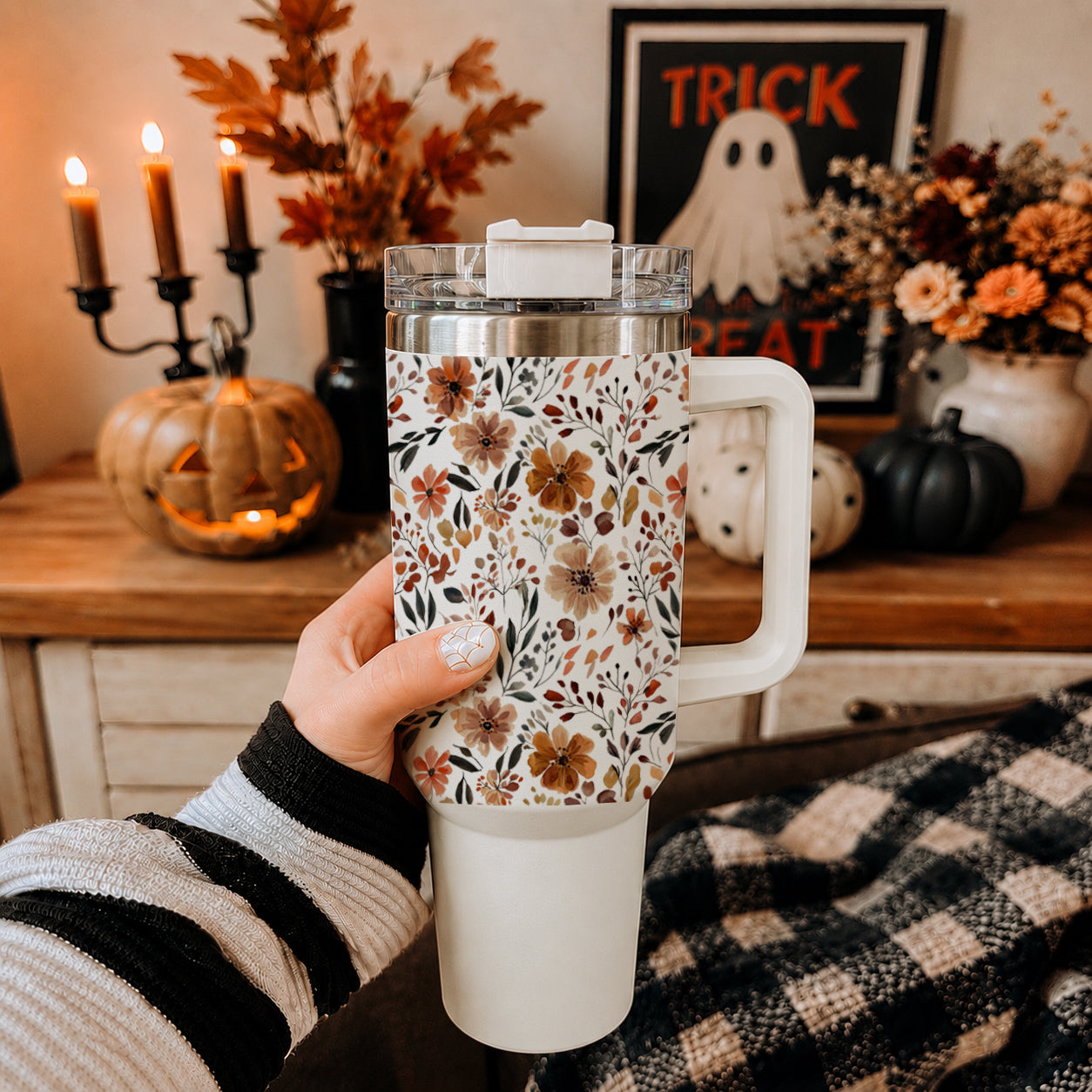 Fall Floral 40oz Insulated Tumbler