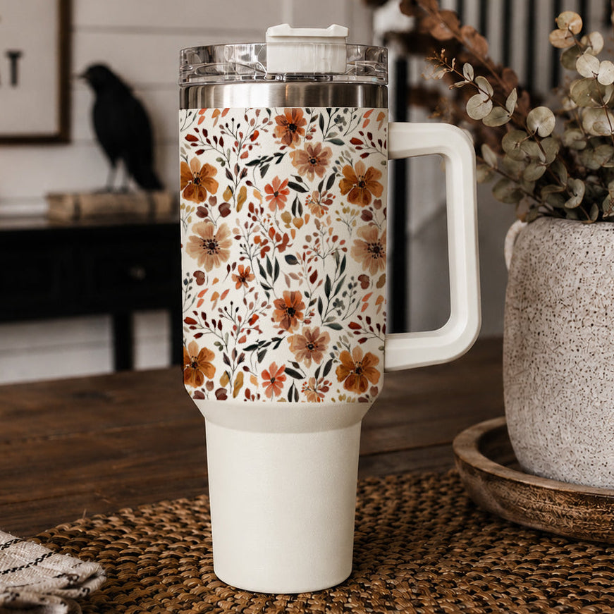 Fall Floral 40oz Insulated Tumbler