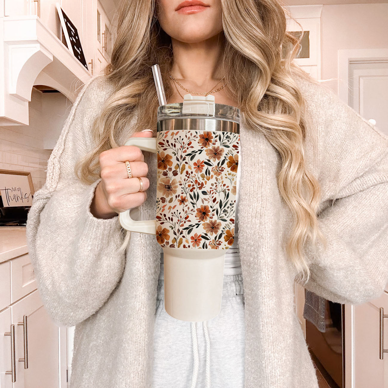 Fall Floral 40oz Insulated Tumbler