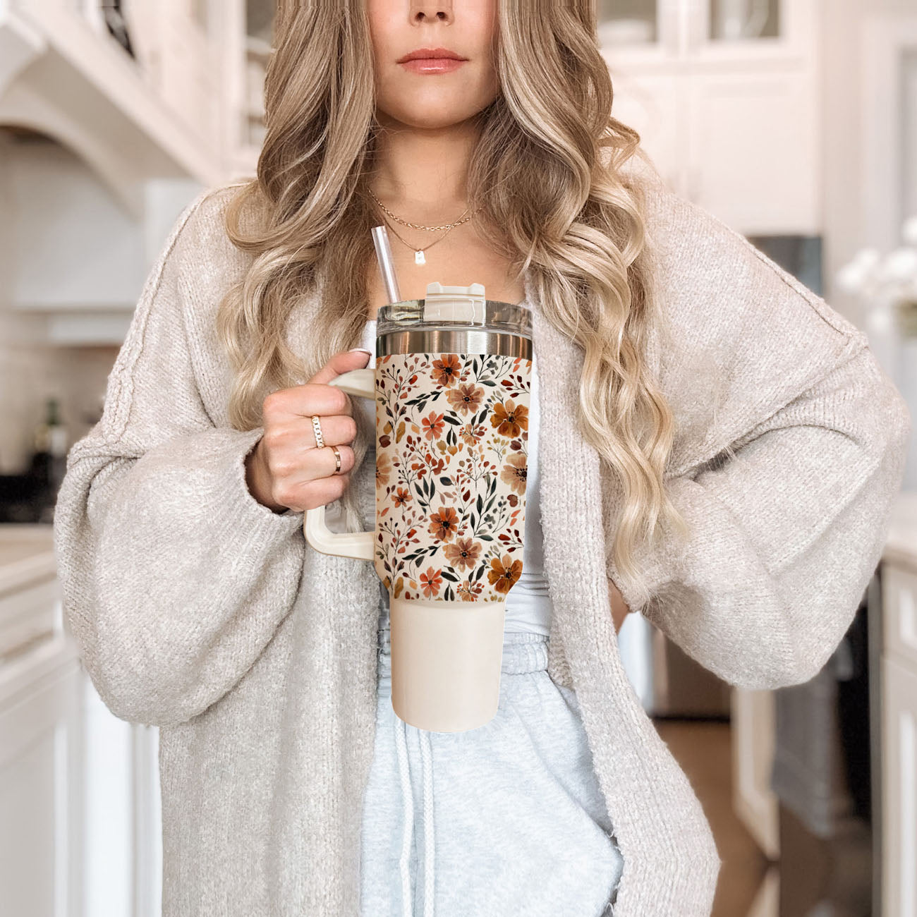 Fall Floral 40oz Insulated Tumbler