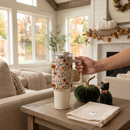 Fall Floral 40oz Insulated Tumbler