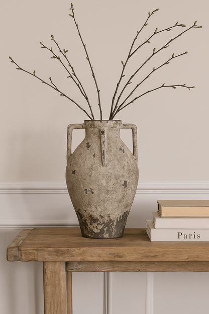 Found Metal Urn with Handles – Vintage-Inspired