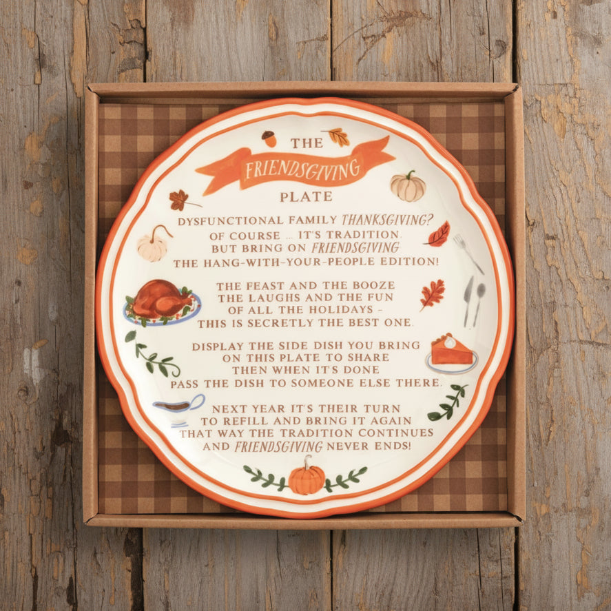 Friendsgiving Poem Ceramic Plate