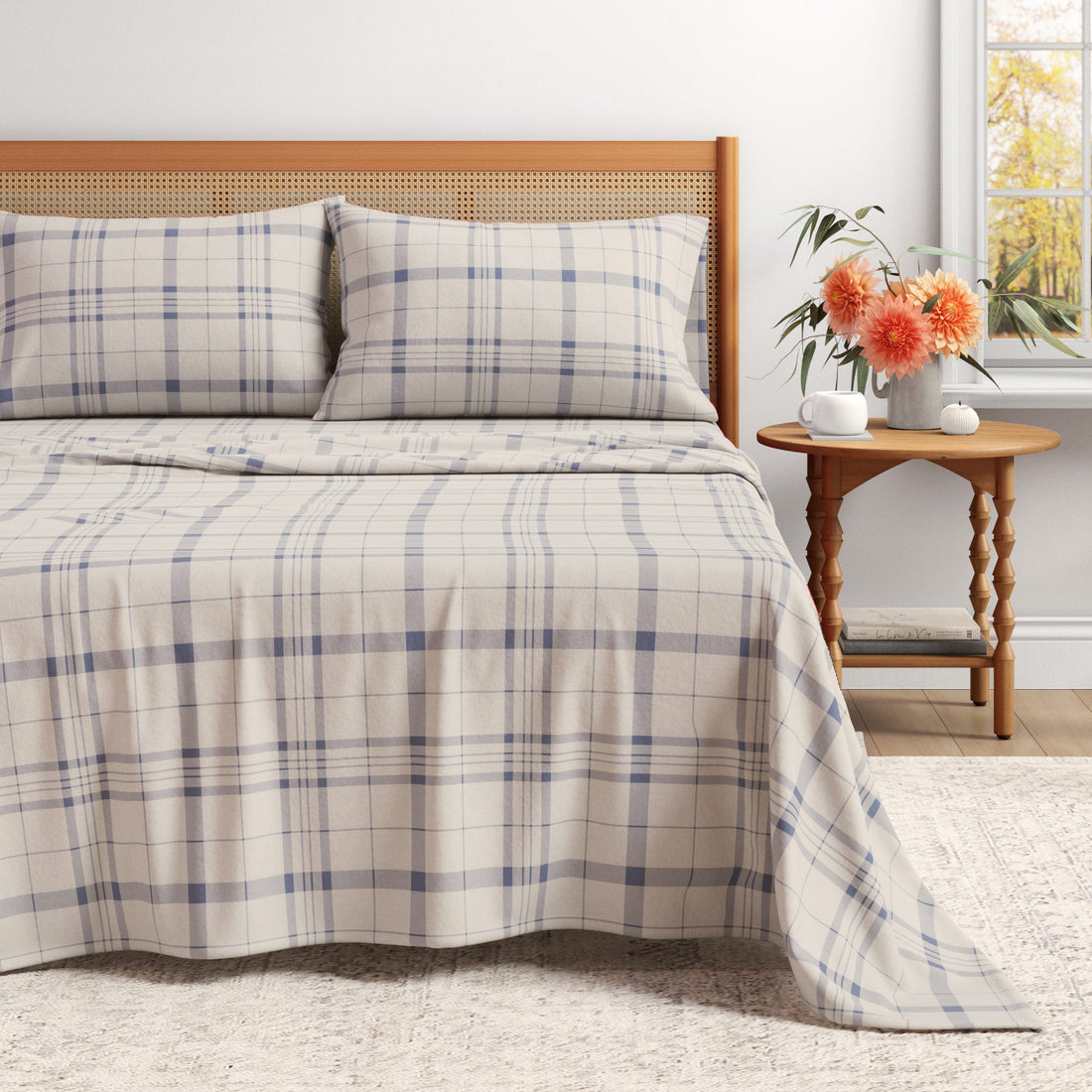 Turkish Cotton Flannel Sheet Set - Plaid &amp; Stripe Collection