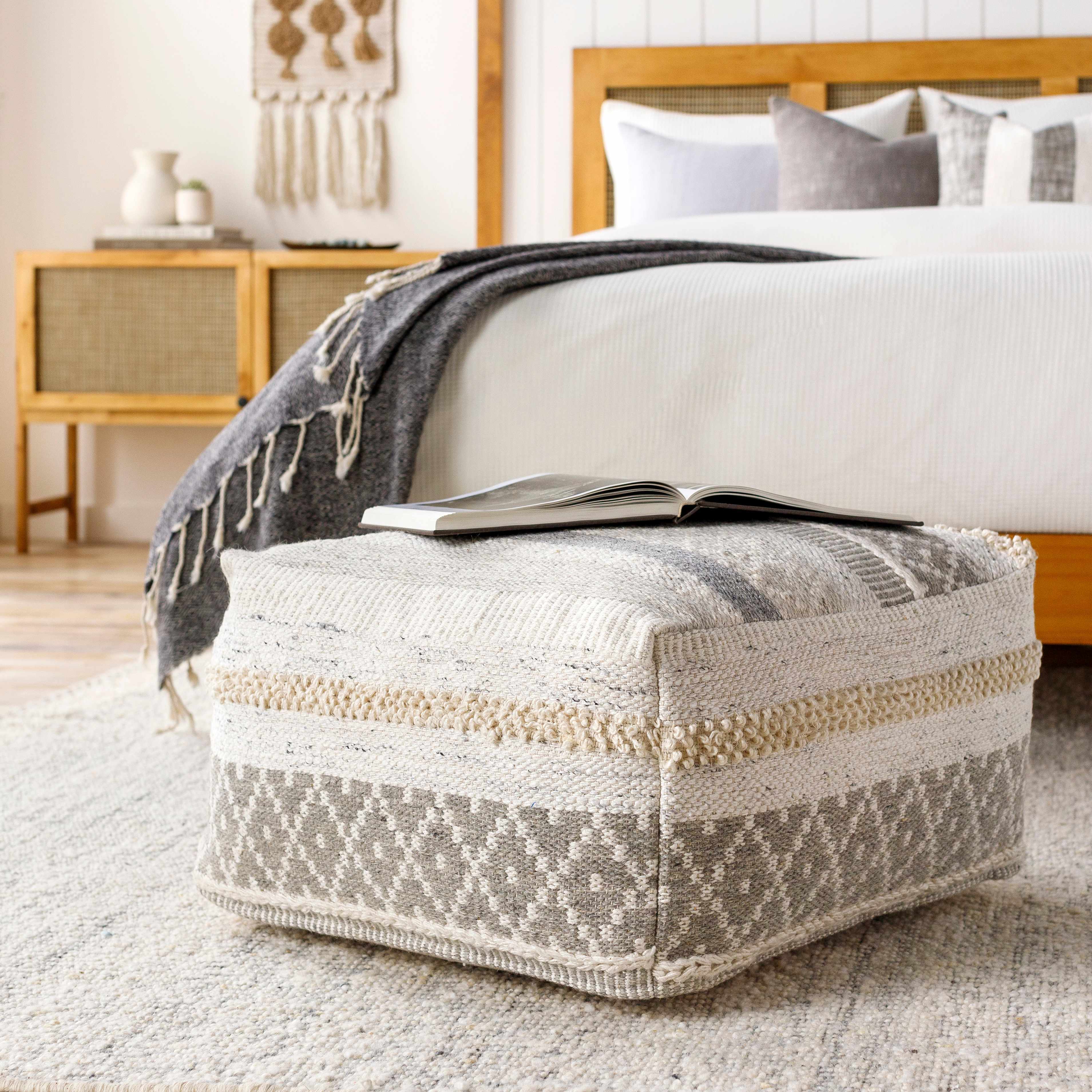 Geyser Woven Cotton Pouf