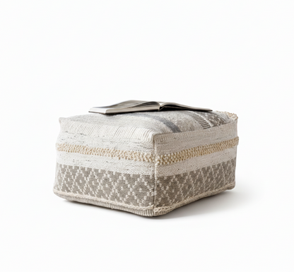 Geyser Woven Cotton Pouf
