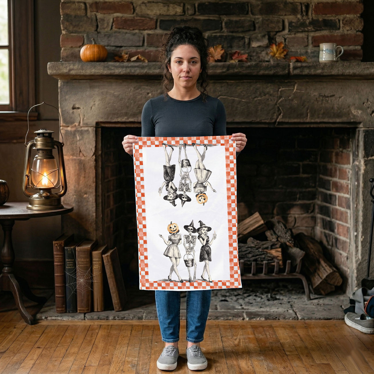 Vintage Trio Halloween Kitchen Towel