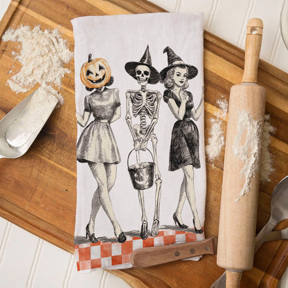 Vintage Trio Halloween Kitchen Towel