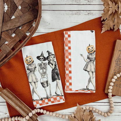 Vintage Trio Halloween Kitchen Towel