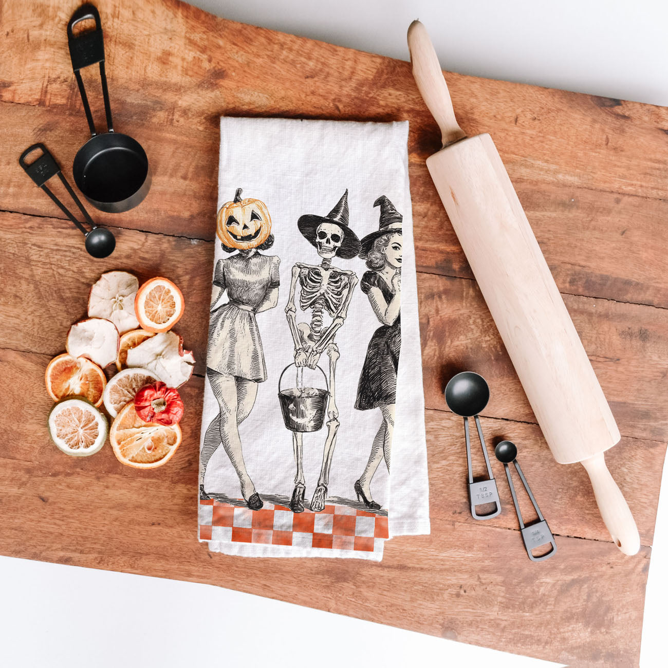 Vintage Trio Halloween Kitchen Towel