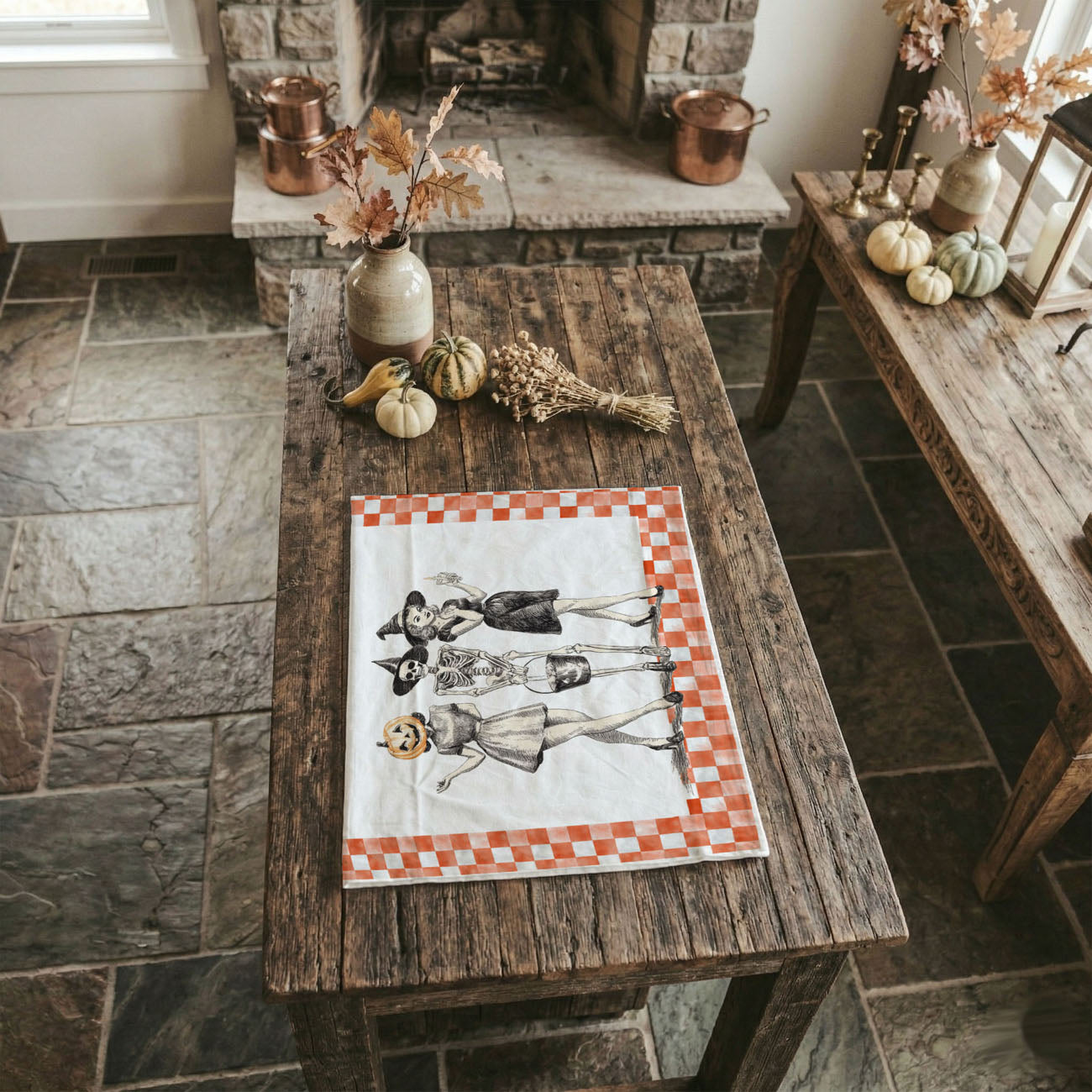 Vintage Trio Halloween Kitchen Towel