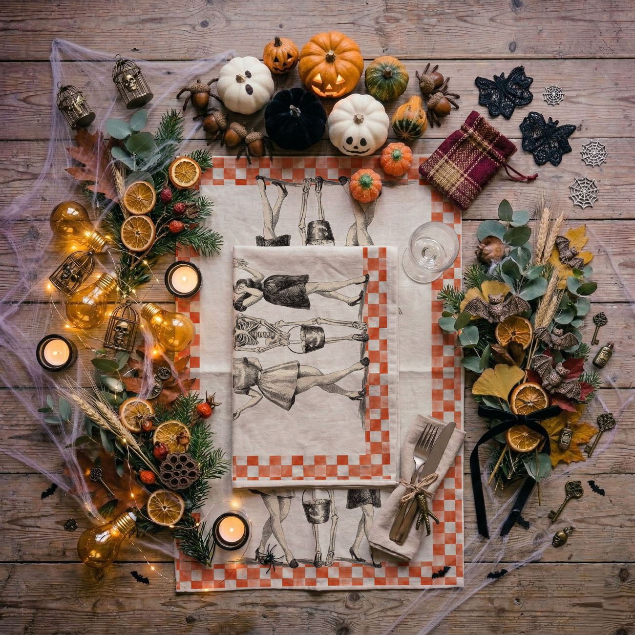 Vintage Trio Halloween Kitchen Towel