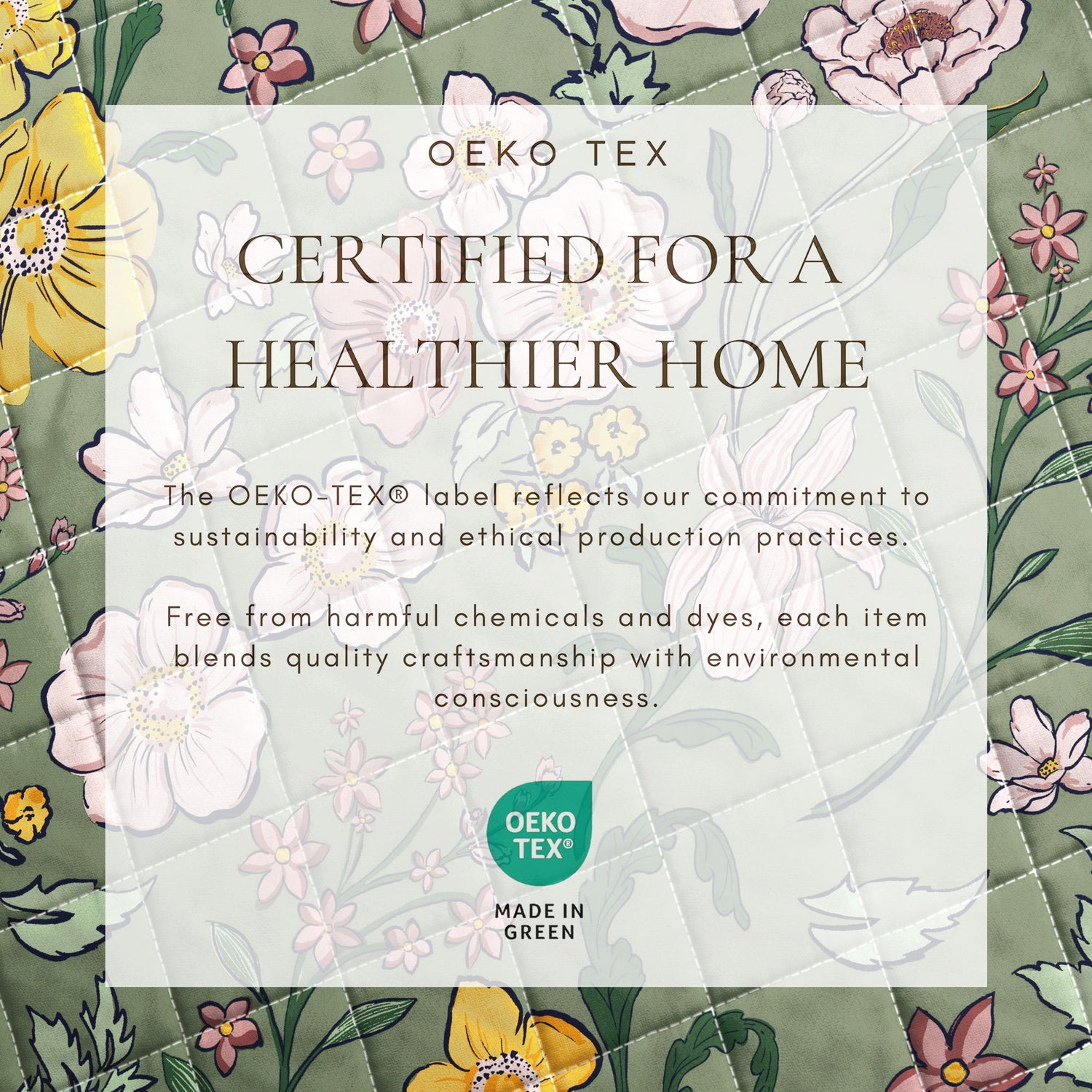Floral Print &amp; Scalloped Cotton Quilt Set - Gwen Collection