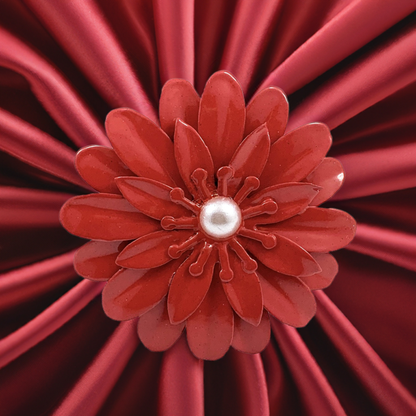 set of 4 Red Floral Napkin Rings