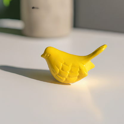 Bird Figurine Symbols of Health &amp; Happiness in Yellow