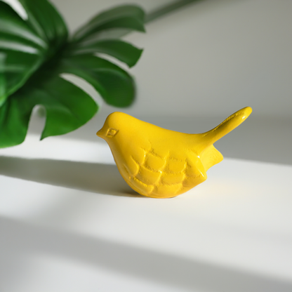 Bird Figurine Symbols of Health &amp; Happiness in Yellow