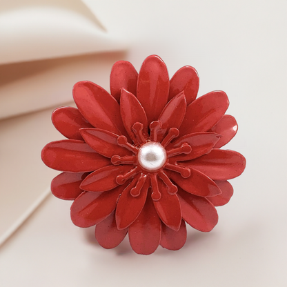 set of 4 Red Floral Napkin Rings