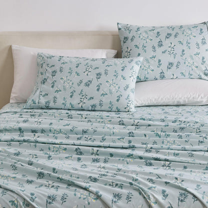4 Piece Watercolor Floral Microfiber Sheet - Delia Collection