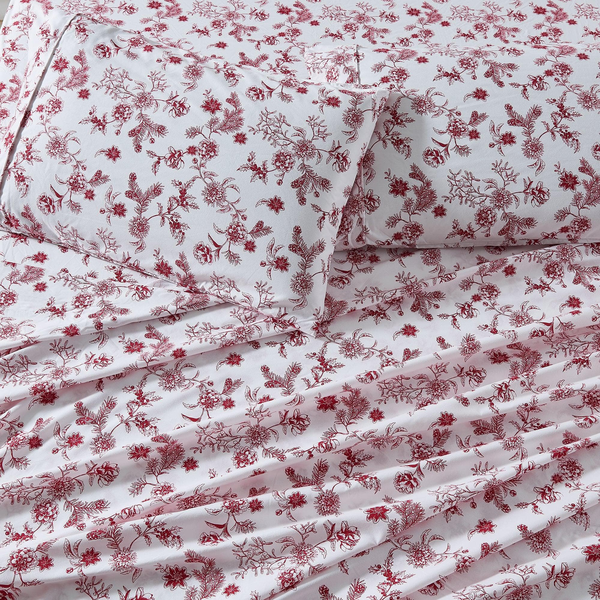 4 Piece Watercolor Floral Microfiber Sheet - Delia Collection
