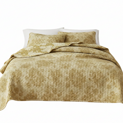 Floral Printed Cotton Quilt Set - Corin Collection